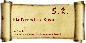 Stefanovits Keve névjegykártya